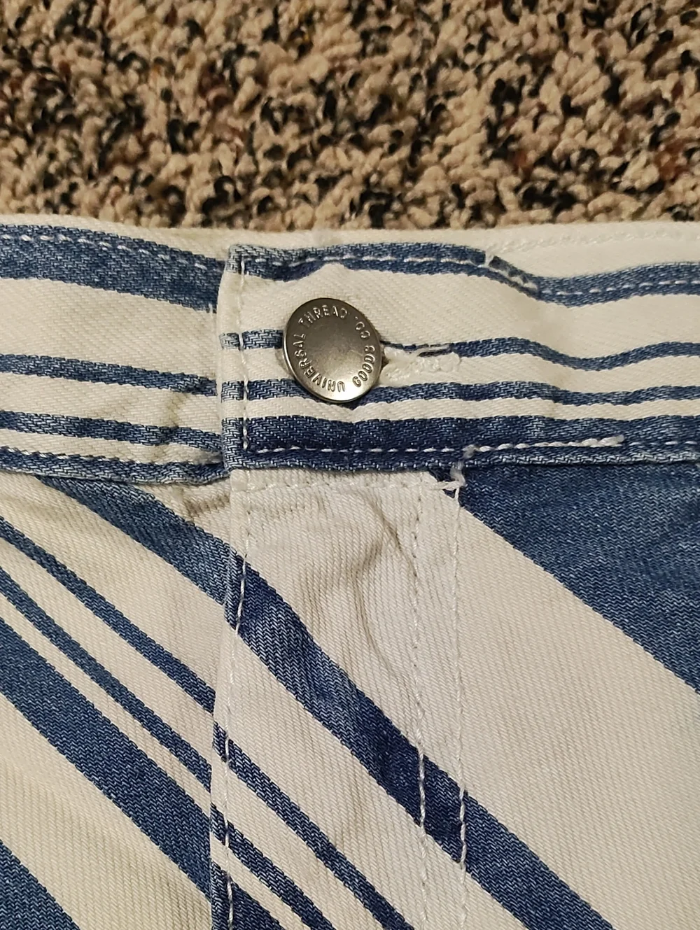 Universal Thread | Striped Blue and White Denim Women's Skirt